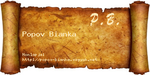 Popov Bianka névjegykártya